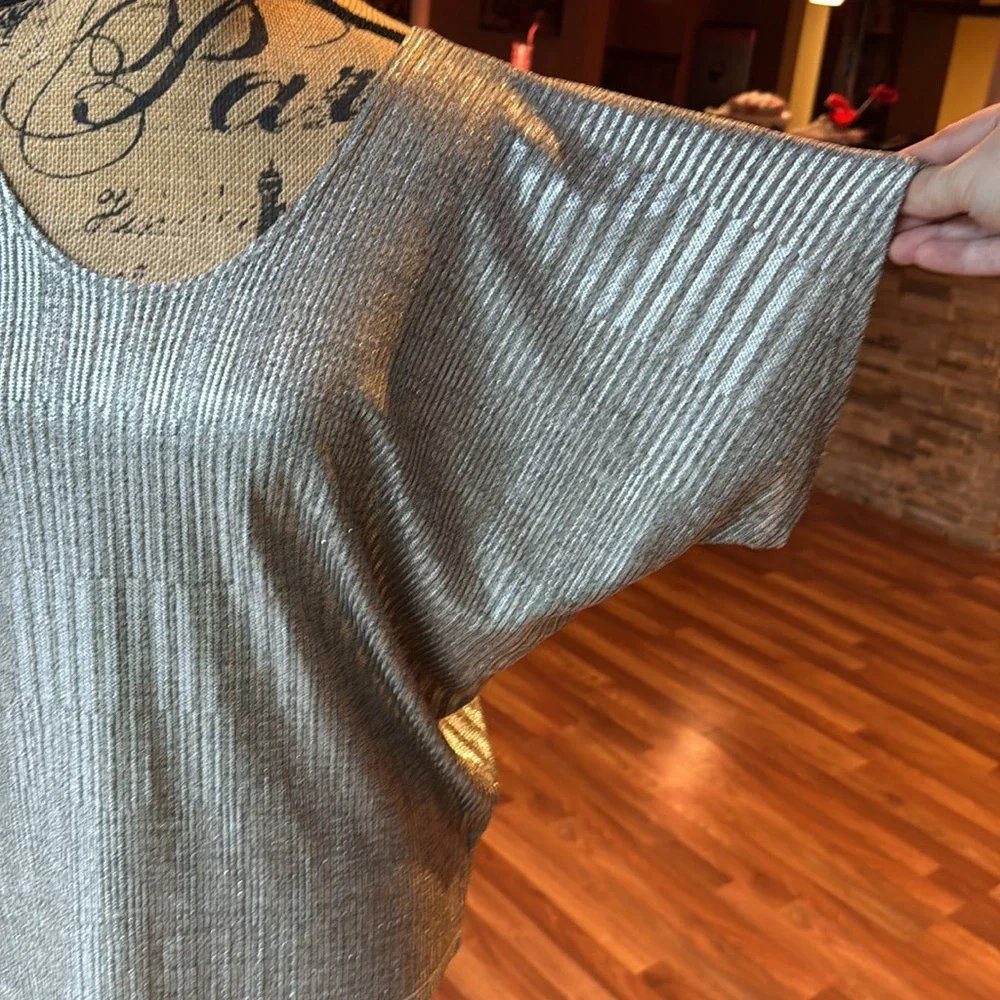 Size medium silver blouse (in some lighting it has gold undertones) - Picture 5 of 5